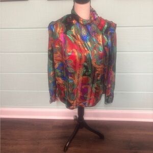 Vintage Tess Metallic Paisley Blouse – Size 6